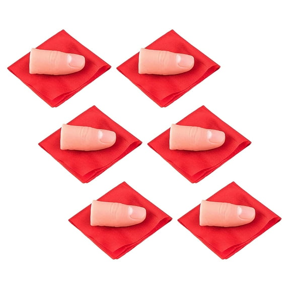 6 Set Scarf Disappearing Trick Toys Fake Thumb Magic Disappearing Silk Props Educational Kids Finger Plastic Thumb Light Toys