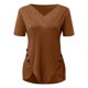 thumbnail image 4 of Puntoco moda mujer verano Casual botones cuello en V manga corta Pullove blusa sólida Puntoco Puntoco-4973, 4 of 5