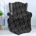 thumbnail image 4 of Black and White Soft Flannel Fleece Throw Blanket, Graphic Irises Floral Nature Illustration in Monochrome Style, Cozy Plush for Indoor and Outdoor Use, 50" x 70", Black and White, by Ambesonne, 4 of 5