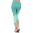 thumbnail image 3 of Women's Active Dip Dye Ombre Athletic Capri Leggings w/High Waist Band - AQUA, S, 3 of 3