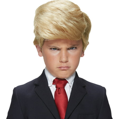 Boys President Trump Blonde Full-Side Parted Wig Halloween Costume Accessory