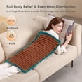 thumbnail image 4 of MaxKare Extra Large Weighted Heating Pad 33" X 18", 6 Heating Levels & 3 Time Settings for Back Neck Shoulder Stress & Cramps Relief, Light Blue, 4 of 9