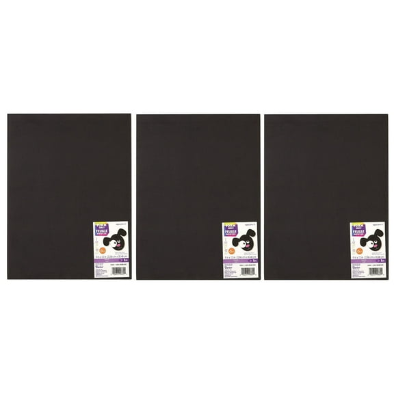 3-PACK - Darice Foamie Sheet 9"x12" - Black