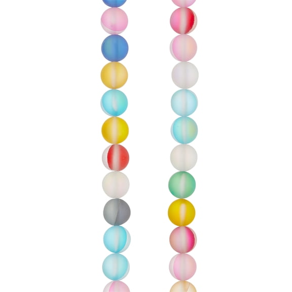Bead Landing Multicolor Matte Glass Round Beads, 12 Pack
