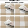 thumbnail image 6 of Beige Checkered Round Tablecloth 60 Inch - Waterproof Fabric Table Cloth Protector, Farmhouse White Buffalo Plaid Tablecloths Washable Table Cover for Kitchen Banquet Coffee Table Outdoor Party, 6 of 6