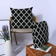 thumbnail image 3 of TAOSON Pack of 2 Soft Canvas Throw Cushion Cover Pillow Covers Cases for Couch Sofa Home Decor Modern Quatrefoil Accent Geometric with Hidden Zipper Closure Only Cover 20 x 20 Inches Black White, 3 of 8