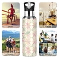 thumbnail image 7 of Yayeee 33oz Double Wall Stainless Steel Water Bottle with Flip Straw, Light Pink Geometric, 7 of 7
