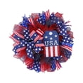 thumbnail image 2 of Miwamany Independence Day Patriotic Wreath, Red White Blue Star Hanging Ornament, 4th of July Home Party Decoration for Front Door Wall Porch Gathering, 2 of 8