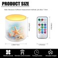 thumbnail image 7 of Kuiaobaty Starfish Beach Pattern 4 Packs Flameless LED Battery Candles with Colored Light Waterproof Pillar Fake Candles with Remote for Wedding Beach Party Decor Home Decoration, 7 of 7
