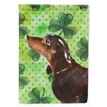 Black and Tan Dachshund St. Patricks Garden Flag
