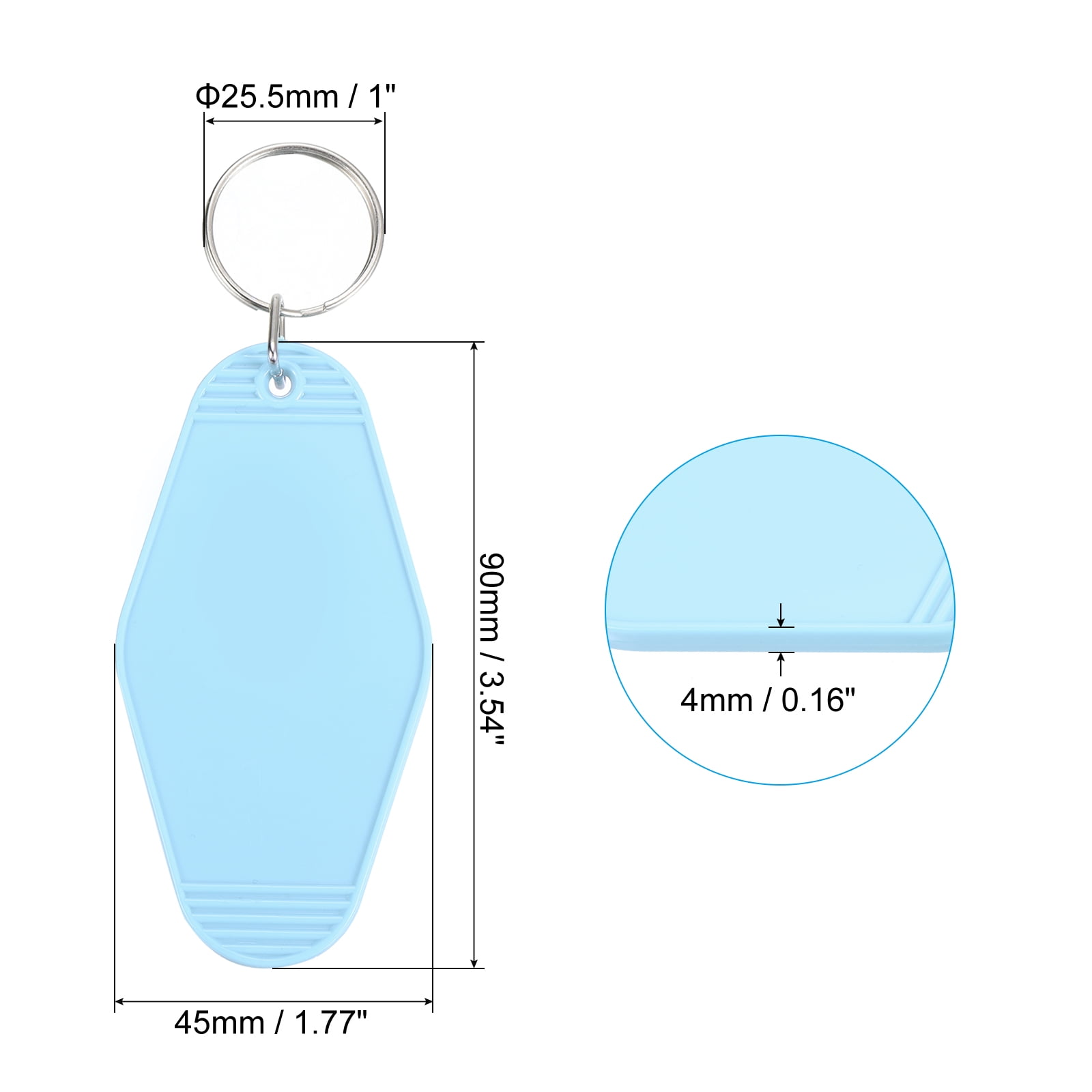 Uxcell Vintage Motel Keychain Blank Hotel Keychain Rhombus Retro Key Tags Sky Blue