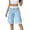 Blue, variant on Hvogkswy Cargo Shorts Women, Elastic Button Zipper Waist Straight Leg Shorts with Multi Pockets Soft Loose Summer Casual Cargo Shorts