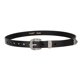 thumbnail image 4 of Catelles Vintage Engraved Silver Alloy Buckle Black Leather Belt for Women, Classic Western Style, Wear-resistant Breathable,Gift Box Width 0.95 inches, 4 of 10