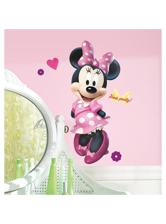 Giant MINNIE MOUSE BOW-TIQUE Peel & Stick Wall Decals Boutique Disney Girls Room Decor Stickers