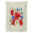 thumbnail image 3 of Ambesonne Flowers Tablecloth Rectangular Table Cover, Vintage Poppies Daisy, 60"x84", Multicolor, 3 of 4