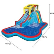 Banzai Slide N Soak Inflatable Outdoor Kids Splash Pool Water Park, Ages 5+