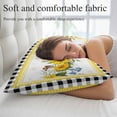 thumbnail image 5 of Sunflower Pillow Covers, Linen Long Throw Pillow Case, Yellow Flowers Black White Plaid Farmhouse Botanical Holiday Pillow Protector Decorative Cushion Cover for Living Room/Bedroom 24" x 36", 5 of 8
