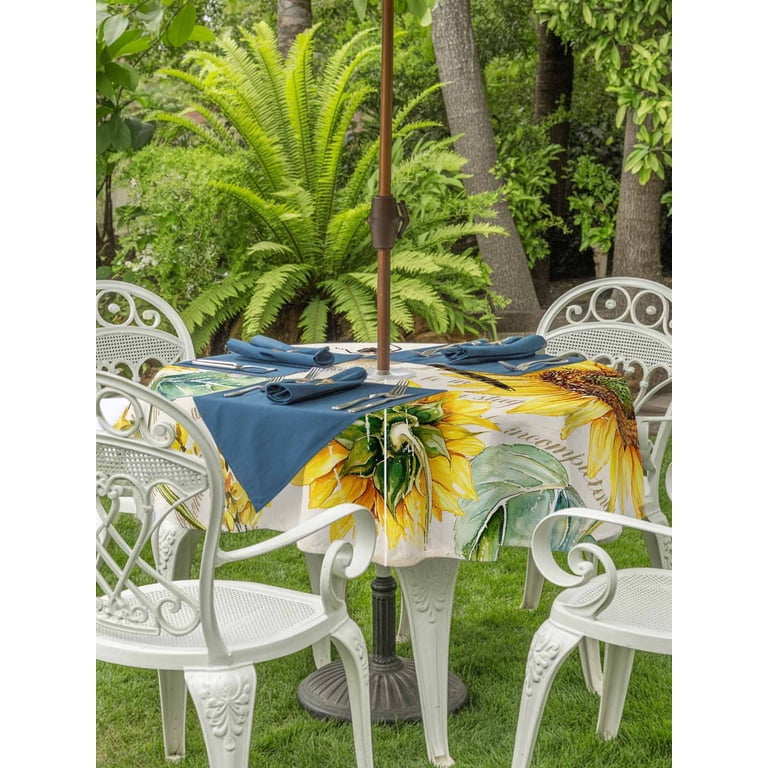 60inch round patio cover with umbrella hole Outdoor Tablecloth saving benefits Outdoor Tablecloth with Umbrella Hole