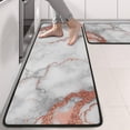 thumbnail image 2 of Kitchen Rugs Sets Of 2,White Gray Rose Gold Marble Pattern Anti Fatigue Kitchen Mat Rugs Non Slip Washable,Decorative Kitchen Floor Mats for Kitchen,Sink,Laundry,17"x47"+17"x47", 2 of 5