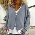 thumbnail image 2 of Plebaso Women's Fuzzy Jacket Full Zip up Long Sleeve Cardigan V Neck Casual Warm Outerwear for Women, 2 of 5