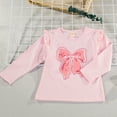 thumbnail image 2 of CUZIBR Toddler Girls Soft Crewneck Tee Tops Comfort Basic Print Long Sleeve T Shirt Blouse Birthday Dailywear For Child, 2 of 5