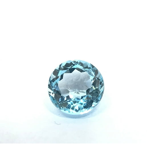 10 mm round shape natural blue topaz loose gemstone November birthstone