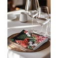 thumbnail image 6 of Cardinal Bird Cloth Napkins Set of 4 Reusable Dinner Napkins, Winter Poinsettia Pine Cones Berry Black Cocktail Napkin Washable Table Napkins for Wedding/Holiday Party/Baby Shower 20"x20", 6 of 7