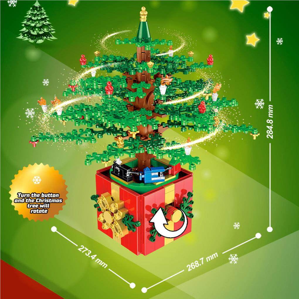 kurtrusly Christmas Tree Building Set Christmas Tree Block Non-toxic Durable with Lights Christmas Tree Building Block Decoration