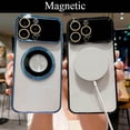 thumbnail image 3 of for iPhone 14 Pro Max Case Clear Magnetic [ Compatible with MagSafe ], Full Camera Protection Slim Thin Soft Plating Back Cover for iPhone 14 Pro Max Phone Case for Women Men - Black, 3 of 10