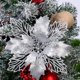 thumbnail image 5 of Bewildely 10 piezas de flores artificiales de Navidad, flor de Pascua con purpurina, flor falsa reutilizable, manualidades DIY, fiesta de boda, Año Nuevo Kits de decoración para fiestas plata Bewildely HA008610-06, 5 of 6