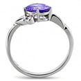 thumbnail image 3 of Luxe Jewelry Designs Women's Stainless Steel Ring with Tanzanite Cubic Zirconia - Size 5 (Pack of 2), 3 of 4