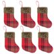 thumbnail image 1 of Pequeño calcetín navideño 6 piezas Adornos de calcetín de árbol de Navidad Decoraciones Calcetines colgantes a cuadros de 7 '' con puño de felpa para la decoración de la temporada de vacaciones famili yeacher 6 piezas, 1 of 7