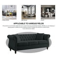 thumbnail image 5 of Mid-Century 80"L Couch, 3-Seat Couches and Sofas, Upholstered Sofa with Thicked Cushions, Modern Sofa with Wood Legs, Heavy Duty Couch Furniture for Home Living Room, 80"L x 29"W x 30"H, Black, 5 of 10