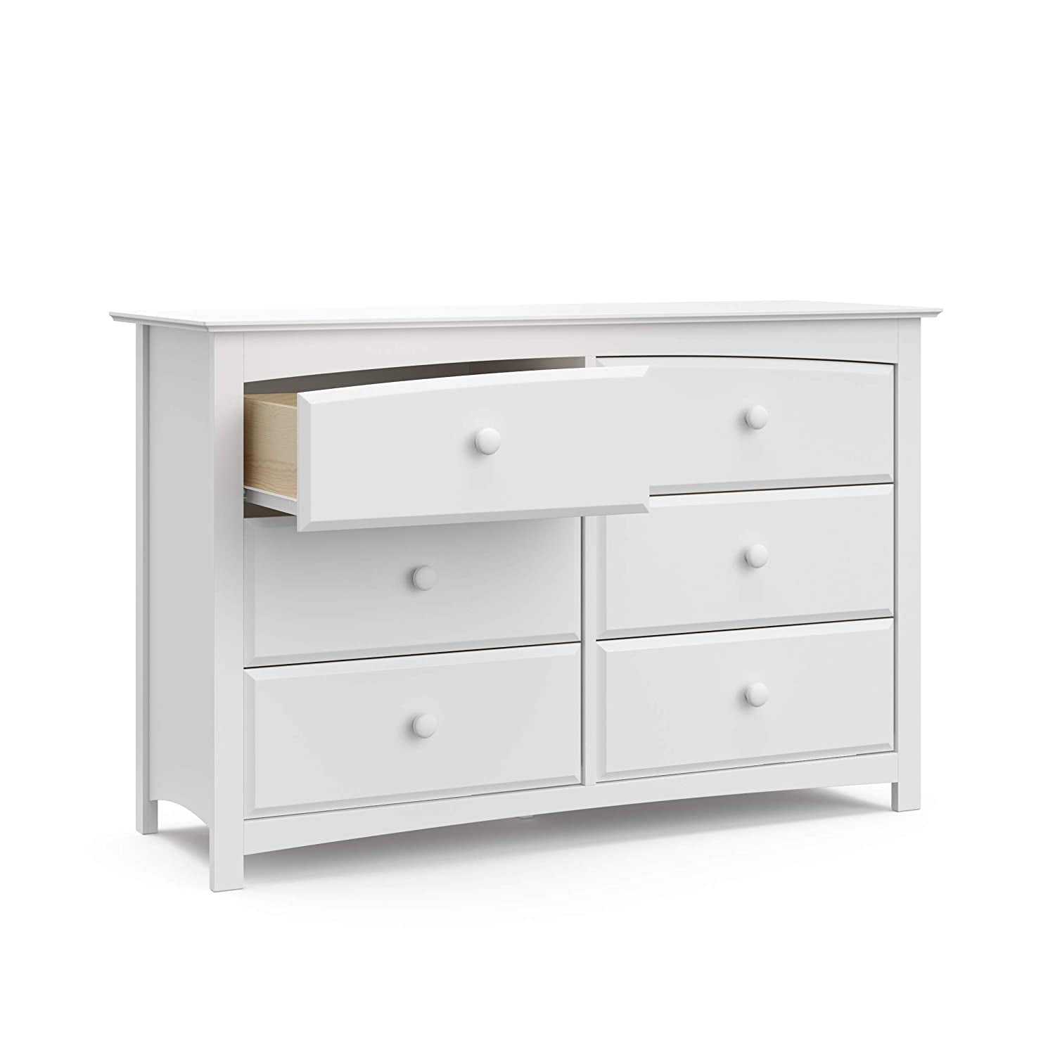 Storkcraft Kenton 6 Drawer Nursery Double Dresser, White