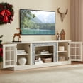 thumbnail image 2 of Jopath 70" Modern TV Stand with 2-Door Storage, Faux Stone Media Console Cabinet, TV Cabinet with Open and Closed Storage for Living Room White, 2 of 9
