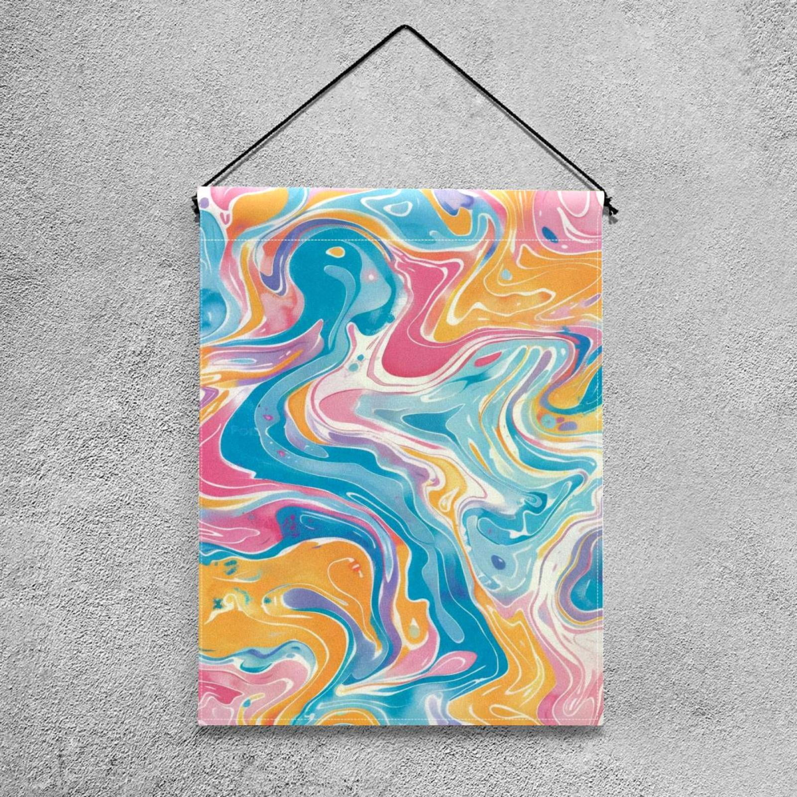 Marbling Seamless Pattern Double Sided Garden Flag Decorative Weather Resistant Yard Flag, Large DIY Vertical Flag for Farmhouse Patio Lawn, 28x40 Inch
