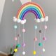 thumbnail image 3 of Iris Decoración de pared Macramé Colgante de pared Habitación de niña Boho Tapiz Decoración de guardería para niños con borla, Cuerda de Estilo 1 Baoblaze guirnalda de decoración de arco iris, 3 of 5