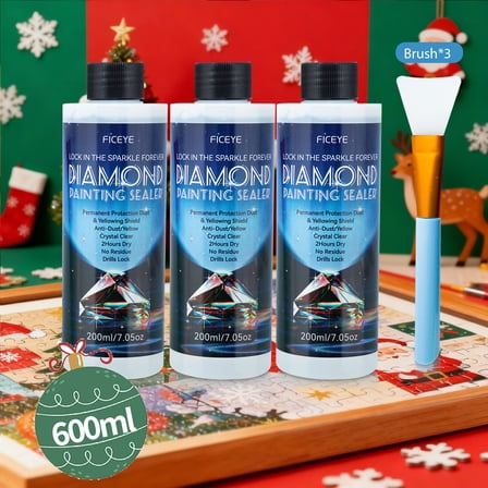 600ml Diamond Art Sealer Kits for Adults, Large Capacity Glue as Diamond Painting Accessories and Jigsaw Puzzles Tools