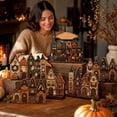 thumbnail image 6 of Wooden Halloween Village Tabletop With Country Style For Decor House Rustic Fall Tray Haunted Town Centerpiece, Halloween Craft Decorations, Creative Gift, Halloween Decor ,1pcs, A, 6 of 8