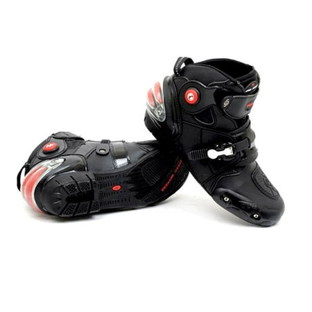 NEW Men's Motorcycle Racing Boots A9003 Black US 9.5 EU 43 UK (Best Motorcycle Touring Boots 2019)