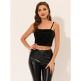 thumbnail image 4 of Camisola de terciopelo Allegra K con lentejuelas para mujer Negro XS, 4 of 4