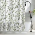 thumbnail image 2 of Green Leaves Long Shower Curtain Set, Waterproof Shower Curtains for Bathroom, Summer Botanical Elegant Farmhouse Washable Fabric Cloth Bath Curtain for Bathtub Decoration with Hooks 72x84 Inches, 2 of 9