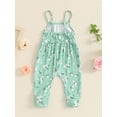 thumbnail image 4 of Bagilaanoe Toddler Baby Girl Jumpsuit Sleeveless Floral Print Romper Overalls 6M 12M 18M 24M 3T Kids Long Pants Summer Clothes, 4 of 7