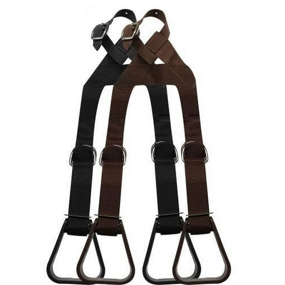 Showman Heavy Duty Nylon Buddy Stirrups  (Black)