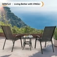 thumbnail image 6 of Ktaxon 4Pcs Patio Outdoor Dining Chairs, Textilene Stackable Armrest Chairs Space Saving for Backyard Porch Garden - Black, 6 of 9