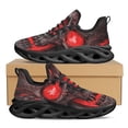 thumbnail image 1 of Zapatos planos con cordones de malla y suela suave con estampado de calavera en llamas para mujer, zapatillas antideslizantes de alta calidad para mujer., 1 of 6