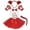 Red, variant on Petitebelle Wings Headband Bowtie Tail Gloves Tutu Shirt 6pc Costume (Pink, 5-6 Years)