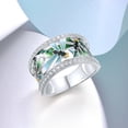 thumbnail image 5 of Santuzza 925 Sterling Silver Green Dragonfly Openwork Ring Cubic Zirconia Enamel Dragonfly Ring Vintage Ring for Women, 5 of 5