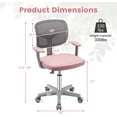 thumbnail image 3 of Kids Desk Chair, Ergonomic Kids Swivel Study Chair with Lumbar Support, Breathable Mesh & Universal Wheels, Height Adjustable Kids Computer Chair for Boys & Girls (Pink), 3 of 7