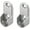Matte Chrome, variant on 1 Pair Oval Wardrobe Rod Tube Open End Support Cap Flanges with Installation screws (Polished Chrome)